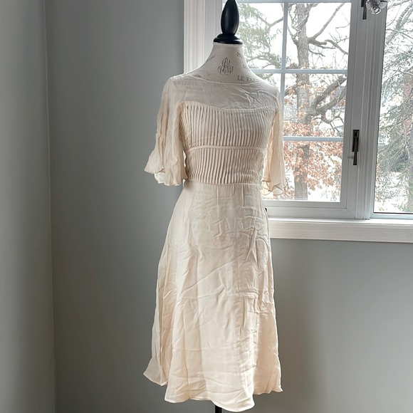 Vintage Albert Nipioni cream silk dress EVC - Picture 2 of 13
